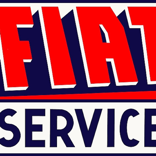Garage Sign - Fiat Service - Metal - 3 Sizes