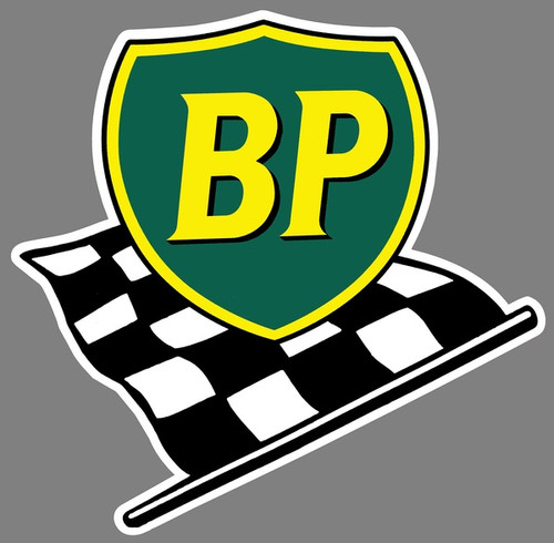 Car Sticker - BP Racing Flag - Set of 4 - 100mm Height - Cut to Shape ...