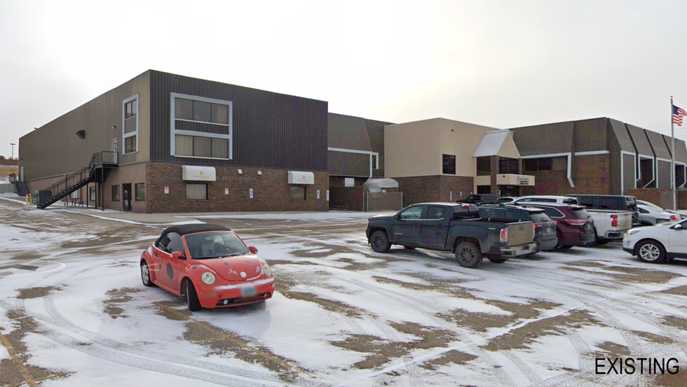 Existing view of the Prairie Hills Plaza Building.