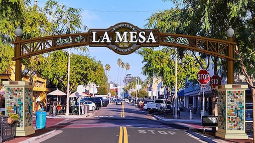la mesa downtown sign and landscaping