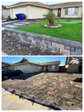 retaining wall and artificial turf in Santee