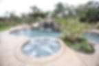 luxury San Diego landscaping with pools, spas, hot tub, pergola, fire pit, outdoor kitchen, and grotto