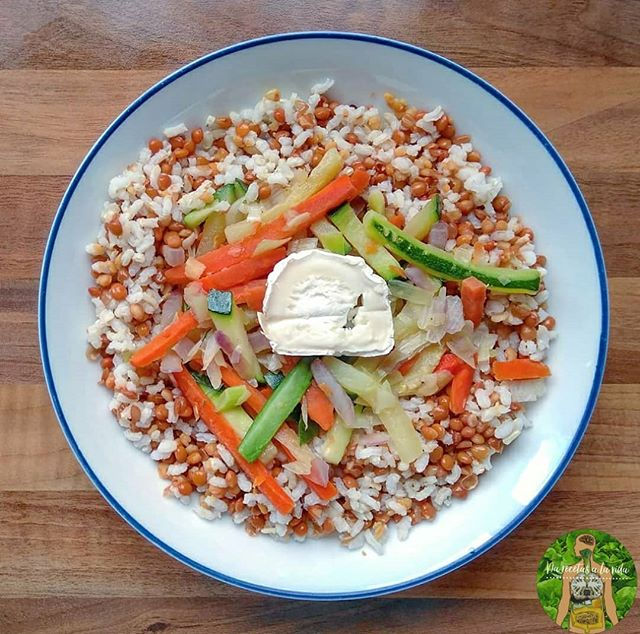 ARROZ CON LENTEJAS Y VERDURAS