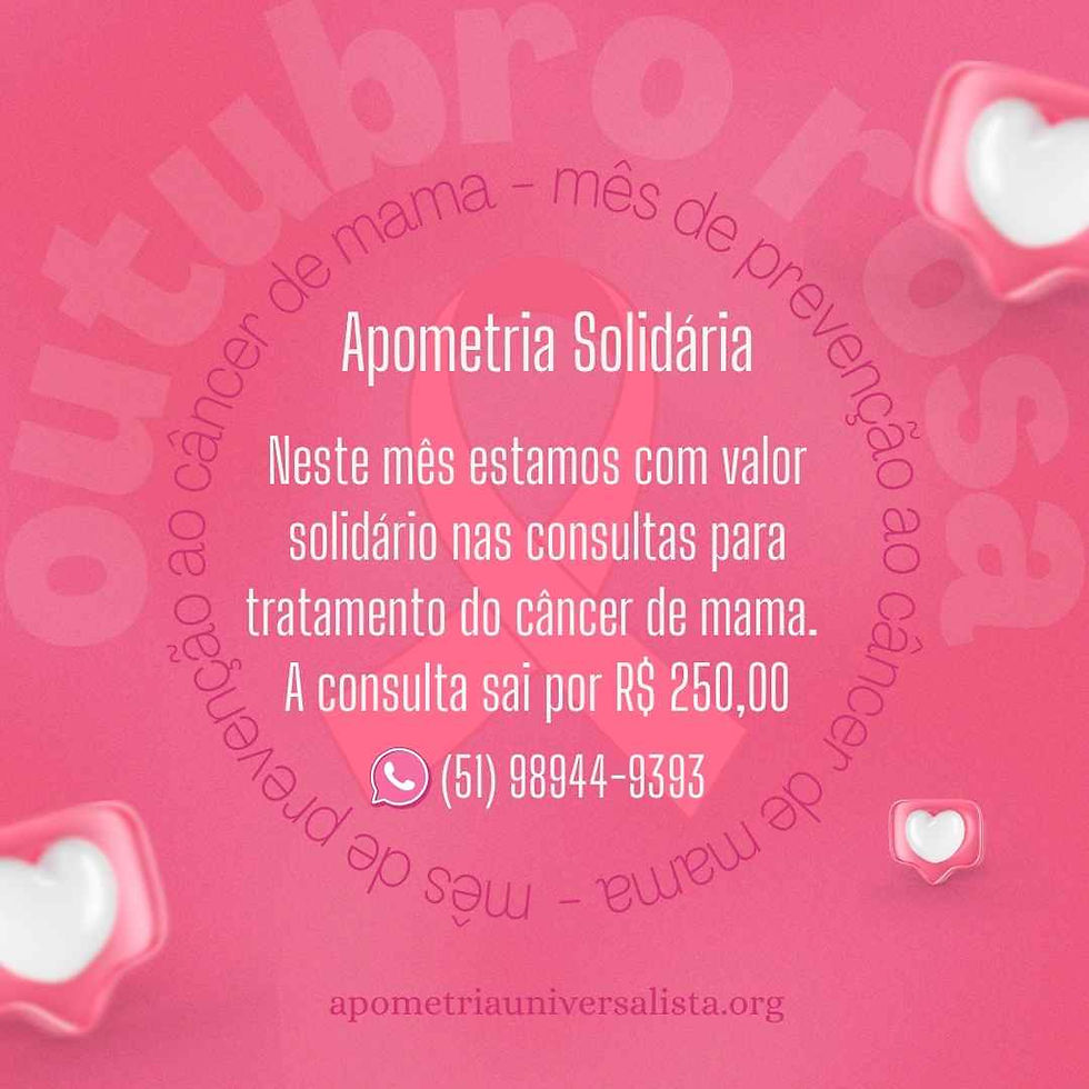 Outubro Rosa com Apometria Solidária