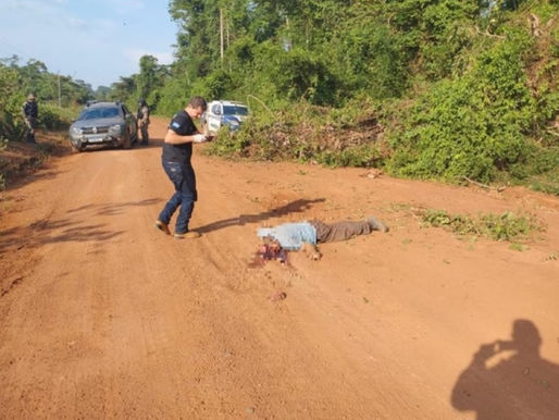 Corpo de homem é encontrado em estrada rural com a cabeça esmagada em MT.