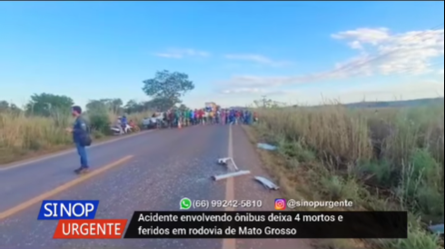 Veja vídeo: Agora! Acidente envolvendo ônibus deixa 4 mortos e feridos em Mato Grosso!