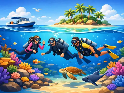 Buceo seguro en grupos pequeños en San Andrés