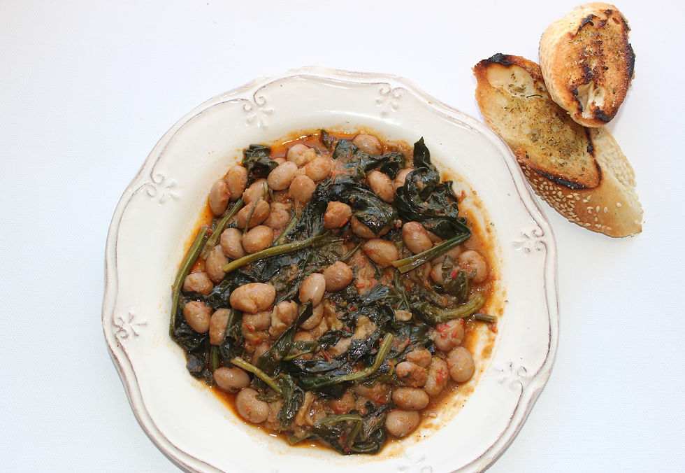 Φασόλια χάντρες με σπανάκι