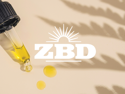 Logo and CDB Oil dropper. Atmospheric shadow of marijuana leaves