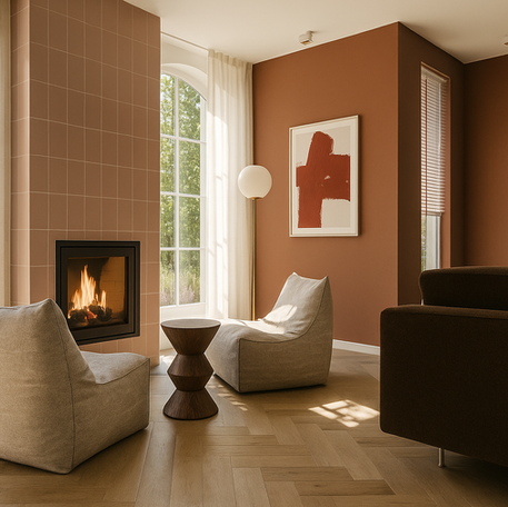 Japandi design kleurrijk warm interieur ontwerp verbouwing huis Tegelen Limburg interieurarchitect Venlo