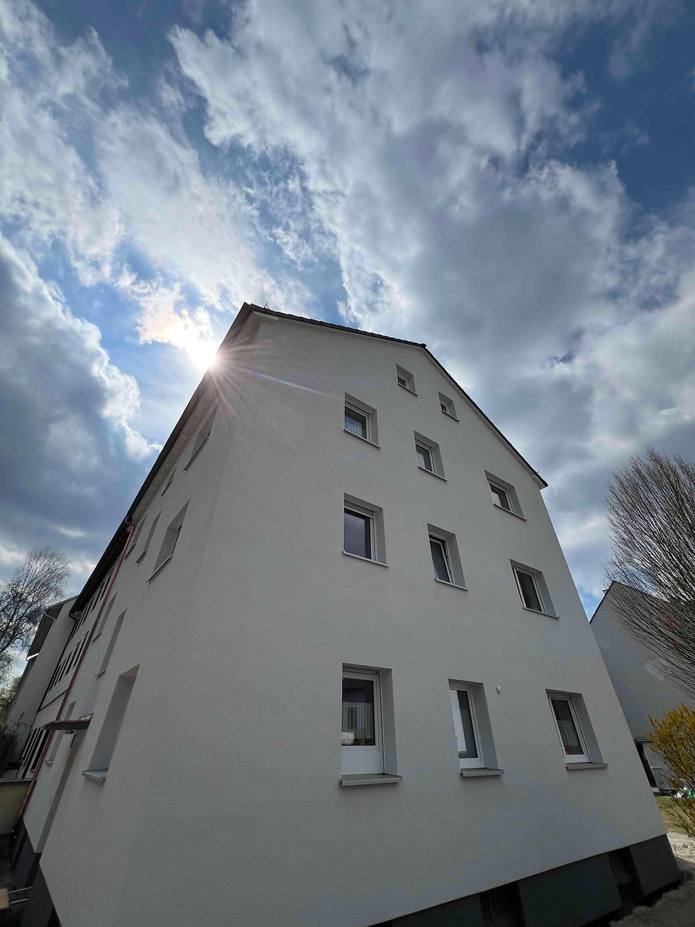 Eine neu gedämmte Fassade mit WDVS