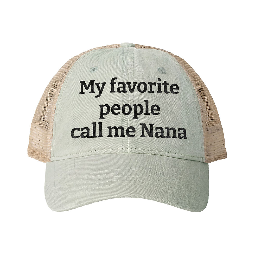 Thumbnail: Embroidered "My favorite people call me Nana" Women's Washed Mesh-Back Cap