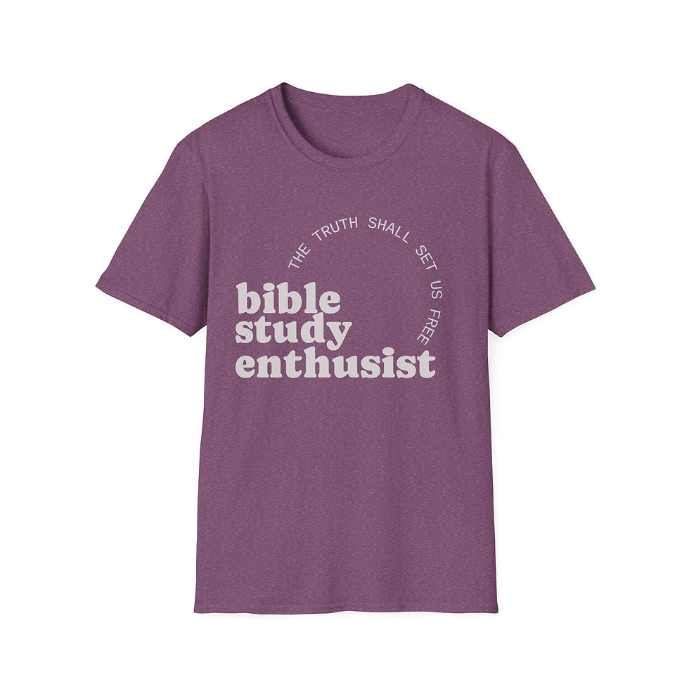 Thumbnail: Bible Study Enthusiast T-Shirt — "The Truth Shall Set Us Free" Hebrews 4:12 Back