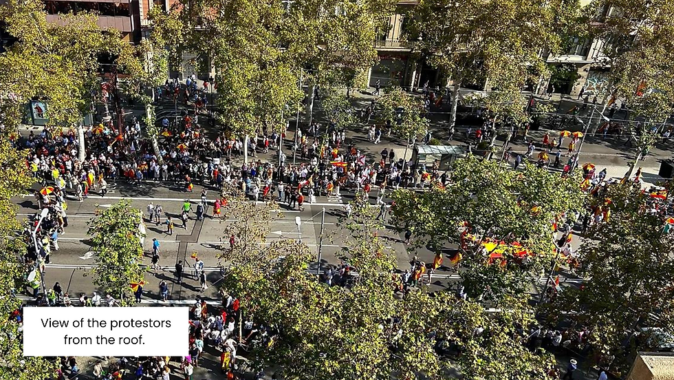 View of the protestors
