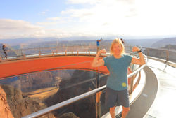 Shannon at Grand Canyon West Showing Off (edited)-topaz