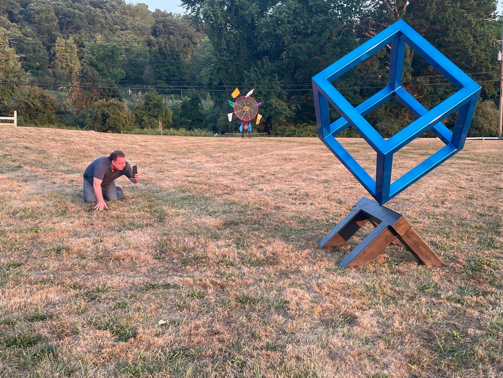 Blue Cube 6 Ft H x 3 Ft 5 In W x 5 Ft D