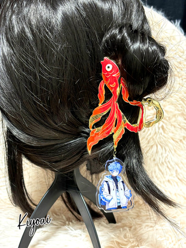 【410】金魚模様のヘアクリップ 410】金魚模様のヘアクリップ