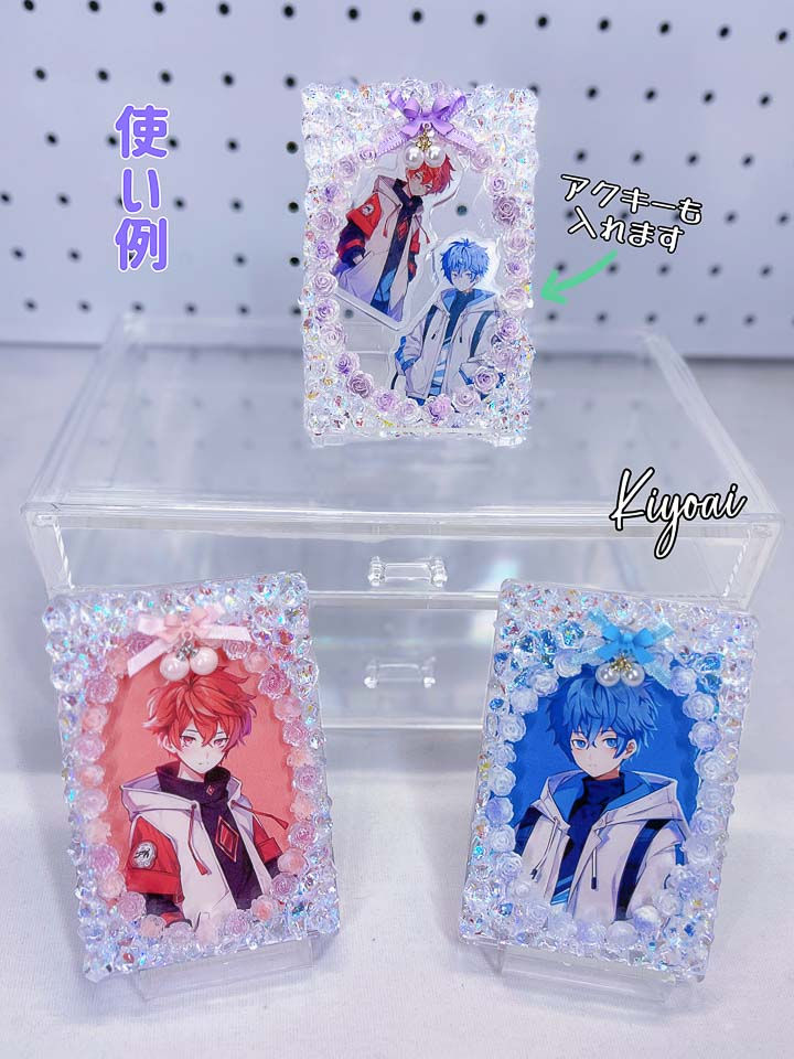 【トレカケースデコ】リボン揺れパール 使い例