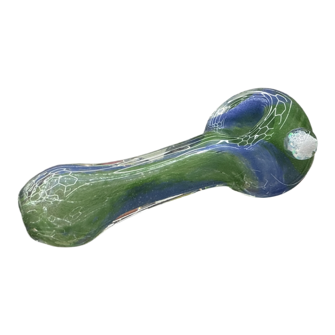 Opal Grip Pipe Hand Blown 