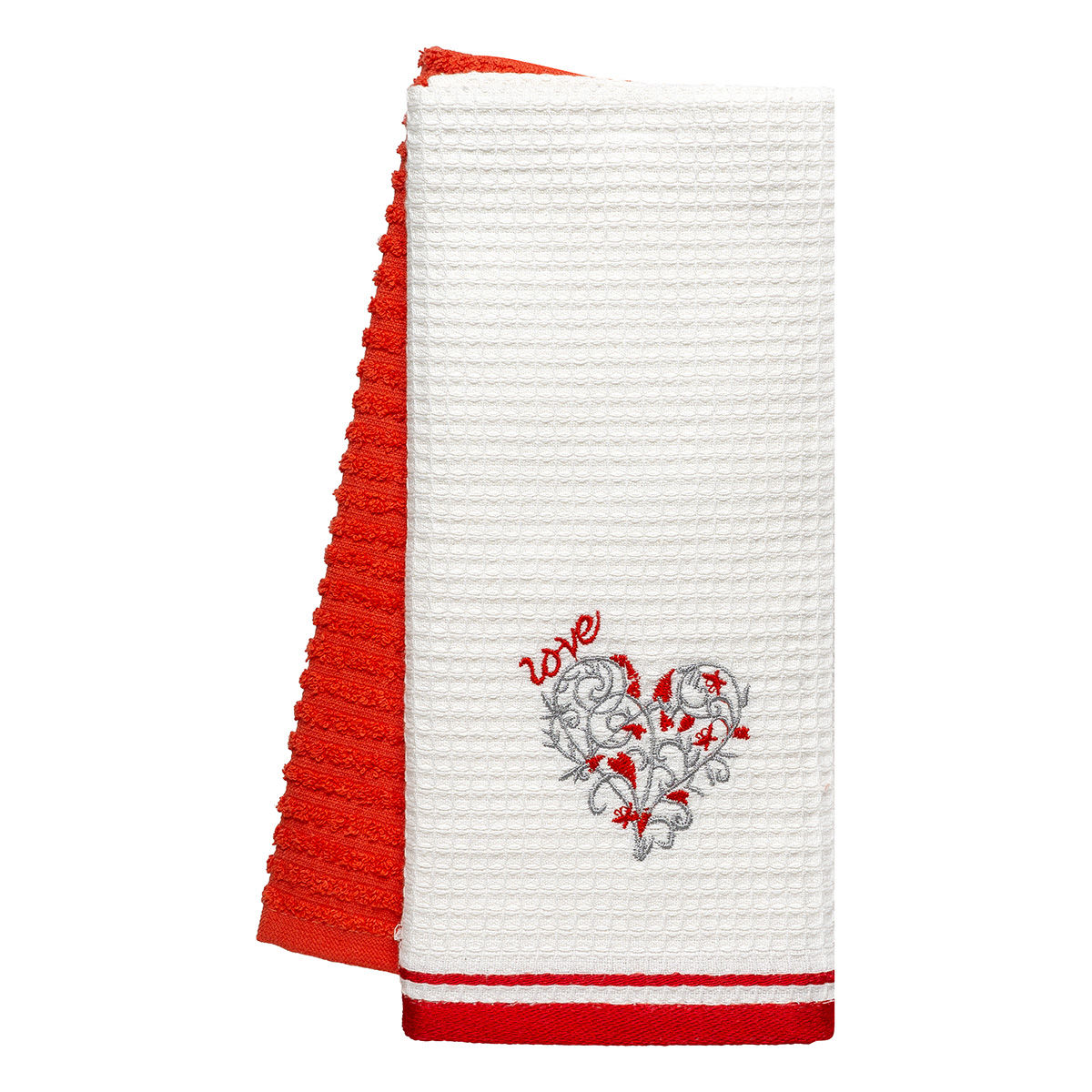 Ποτηρόπανα σετ 2τμχ Love Art 8808 40×60 Κόκκινο BEAUTY HOME