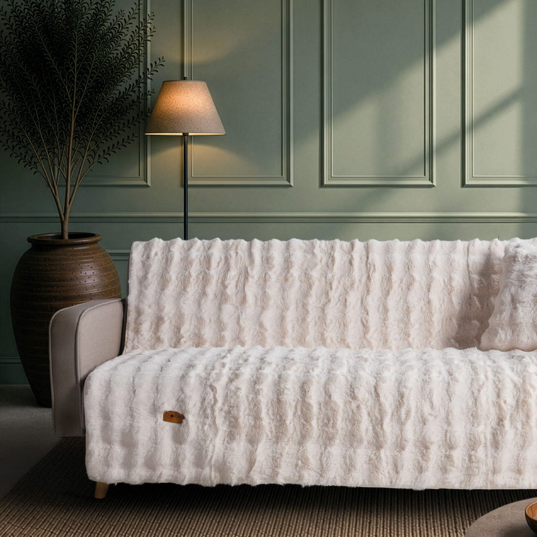 Ριχτάρι Αντιολισθητικό Haaland 01 Ivory Μονοθέσιο 180x150cm TEORAN