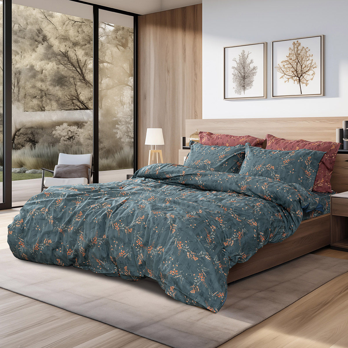 Σετ σεντόνια υπέρδιπλα με λάστιχο Art 12217 Gemini 100% Βαμβακοσατέν 300tc 170×2