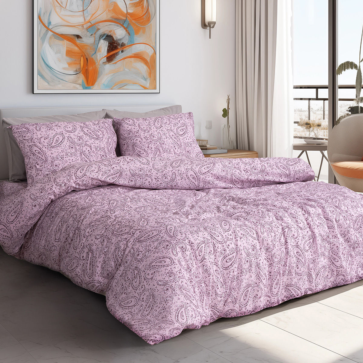 Σετ κουβερλί μονό Aelia Αrt 12257 160×240 Λιλά BEAUTY HOME