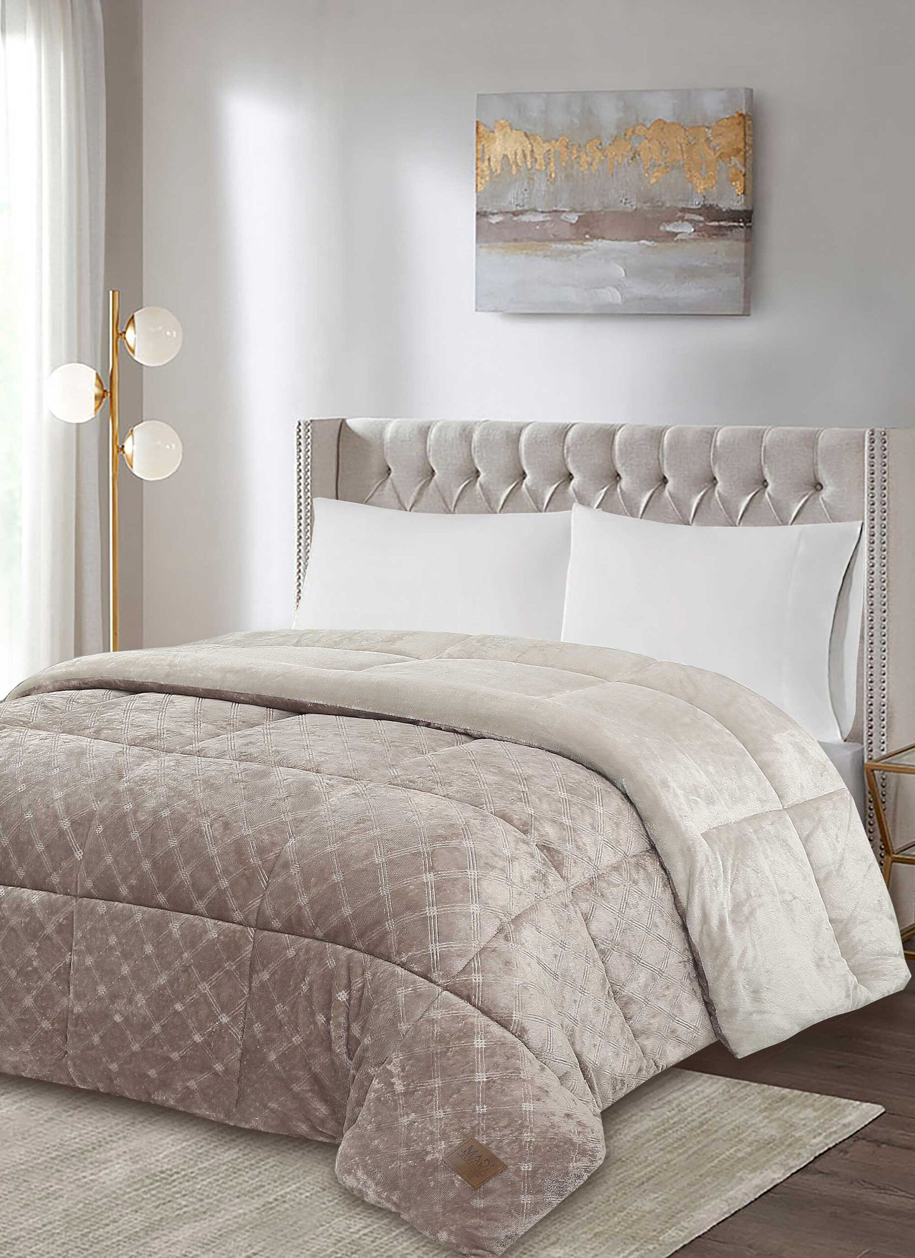 Κουβερτοπάπλωμα EMBOR TAUPE υπέρδιπλο: 220 x 240 εκ. MADI