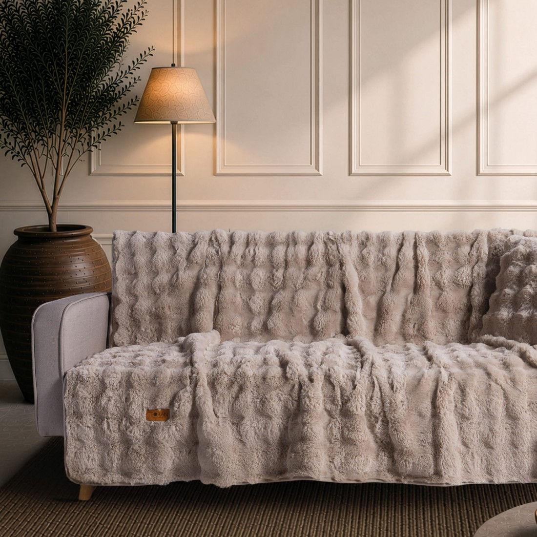 Ριχτάρι Αντιολισθητικό Haaland 02 Beige Τριθέσιο 180x300cm TEORAN