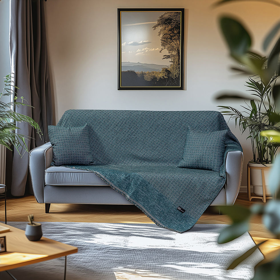 Ριχτάρια σετ 3τμχ Art 8638 (170×170+170×240+170×290) Πετρόλ BEAUTY HOME