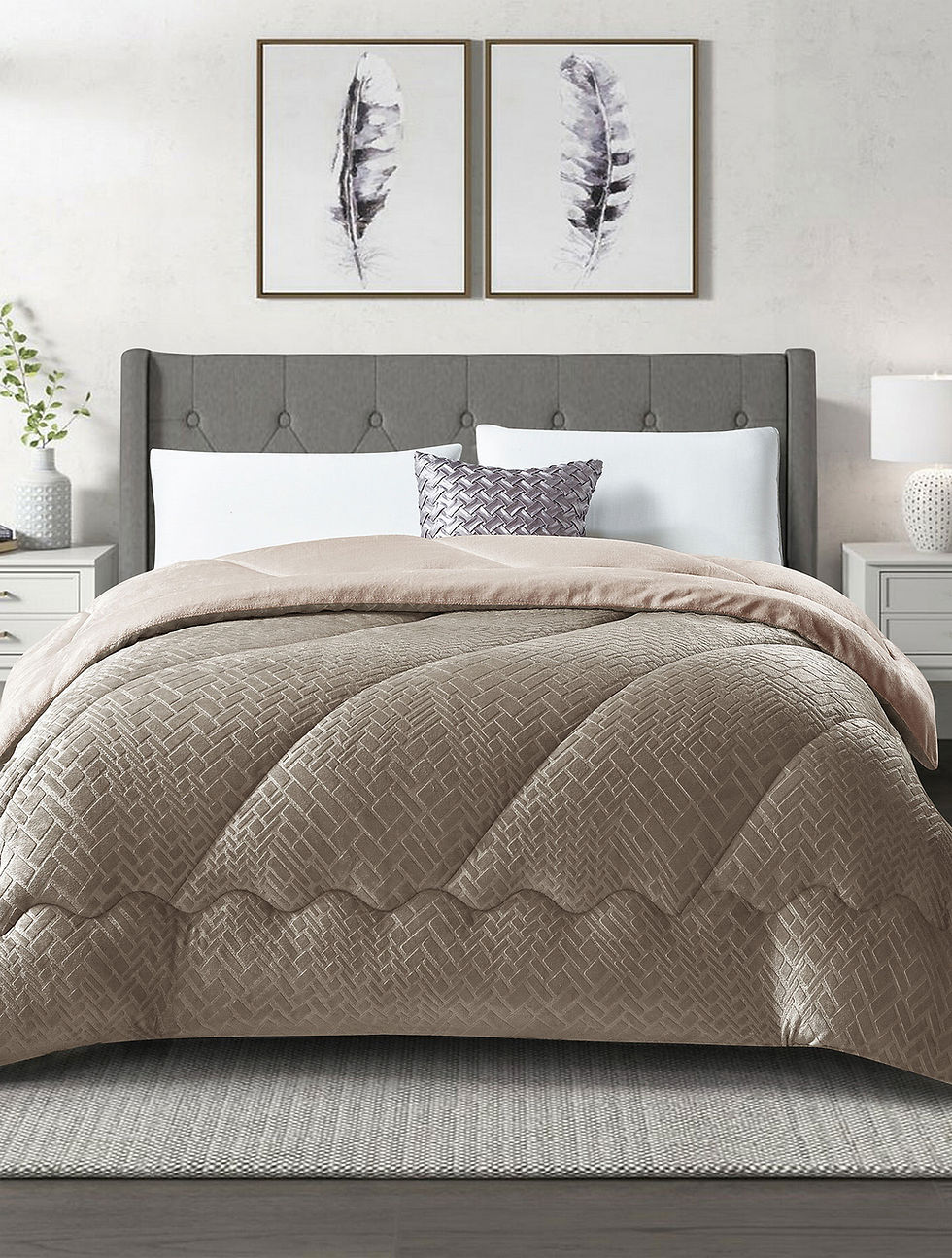 Κουβερτοπάπλωμα BLANKORO CREAM μονό: 160 x 220 εκ., MADI