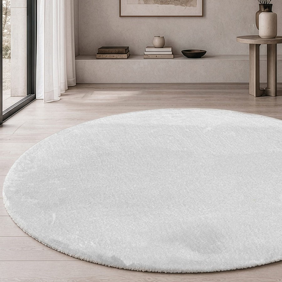 Χαλί Mellow 00 White Ροτόντα 1.60 TEORAN