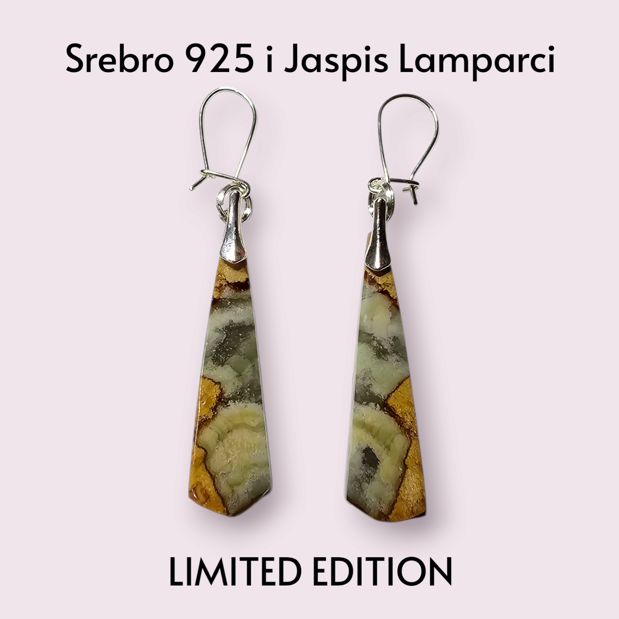 Kolczyki Srebro 925 i Jaspis Lamparci