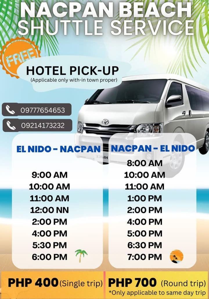 Discover El Nido : La Navette moderne et pratique pour le transfert d'El Nido vers Nacpan Beach