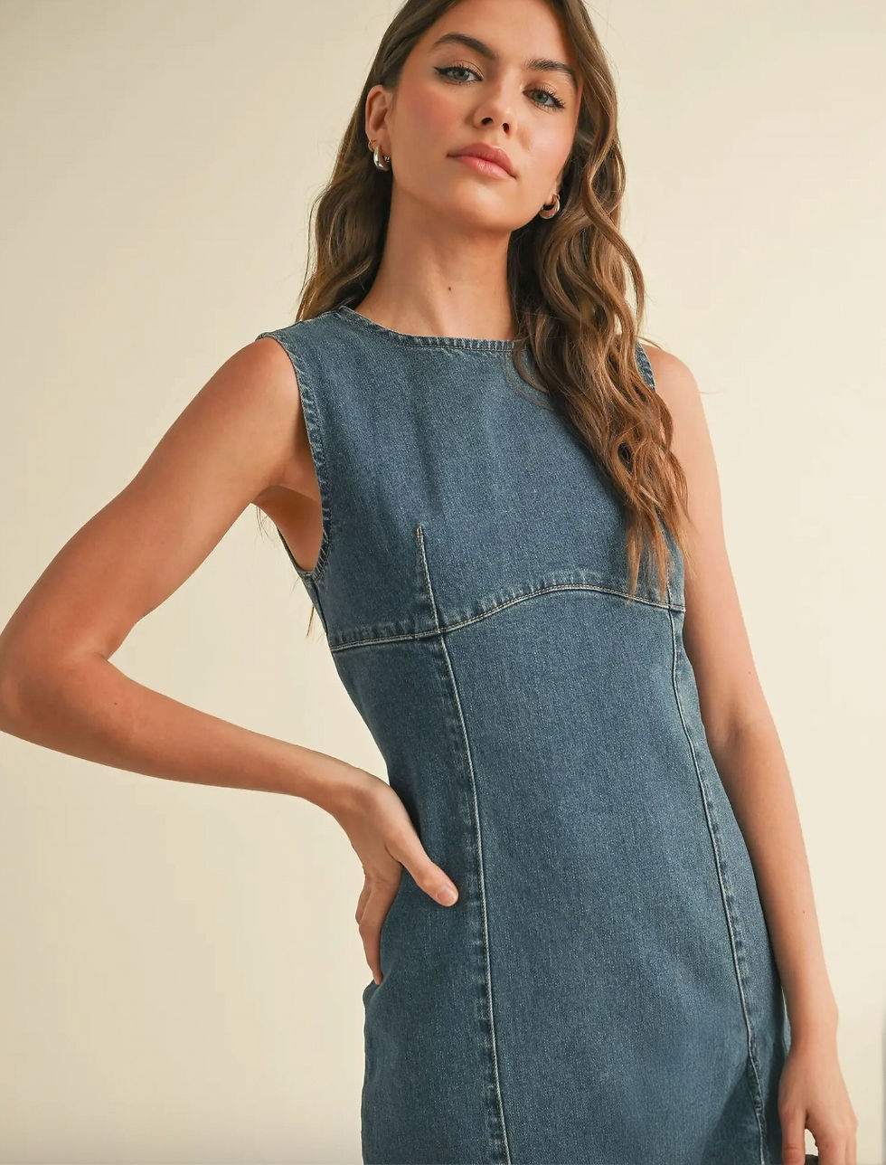 Thumbnail: Brandy Straight Body Denim Dress