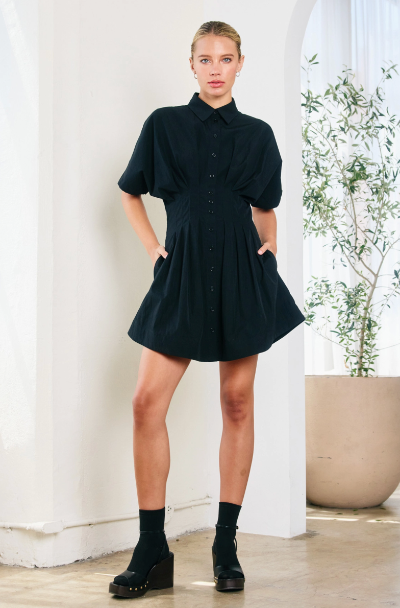 Thumbnail: Dana Pintuck Detail Mini Shirt Dress