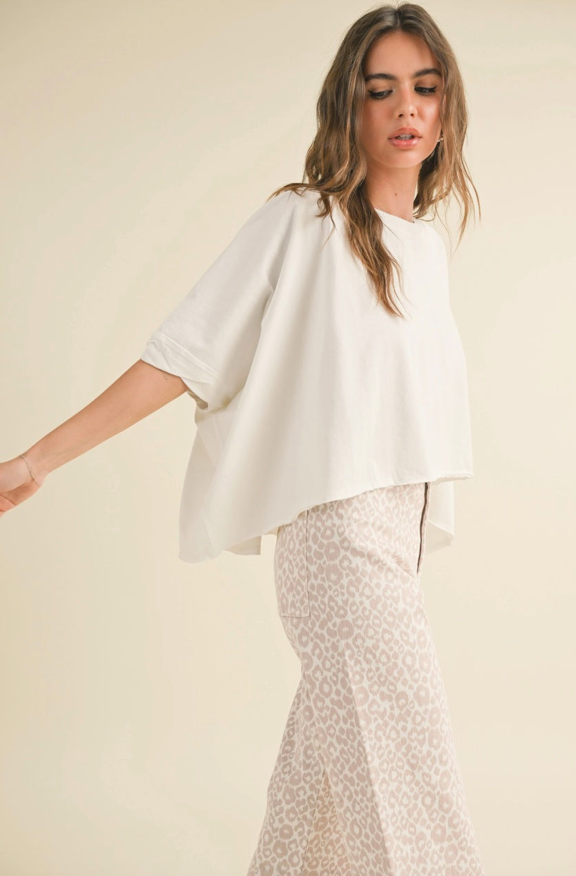 Thumbnail: Bravo! Basic White Cropped Oversize Tee