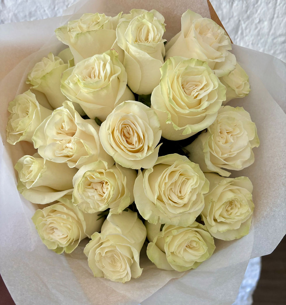 Thumbnail: white rose hand tied bouquet