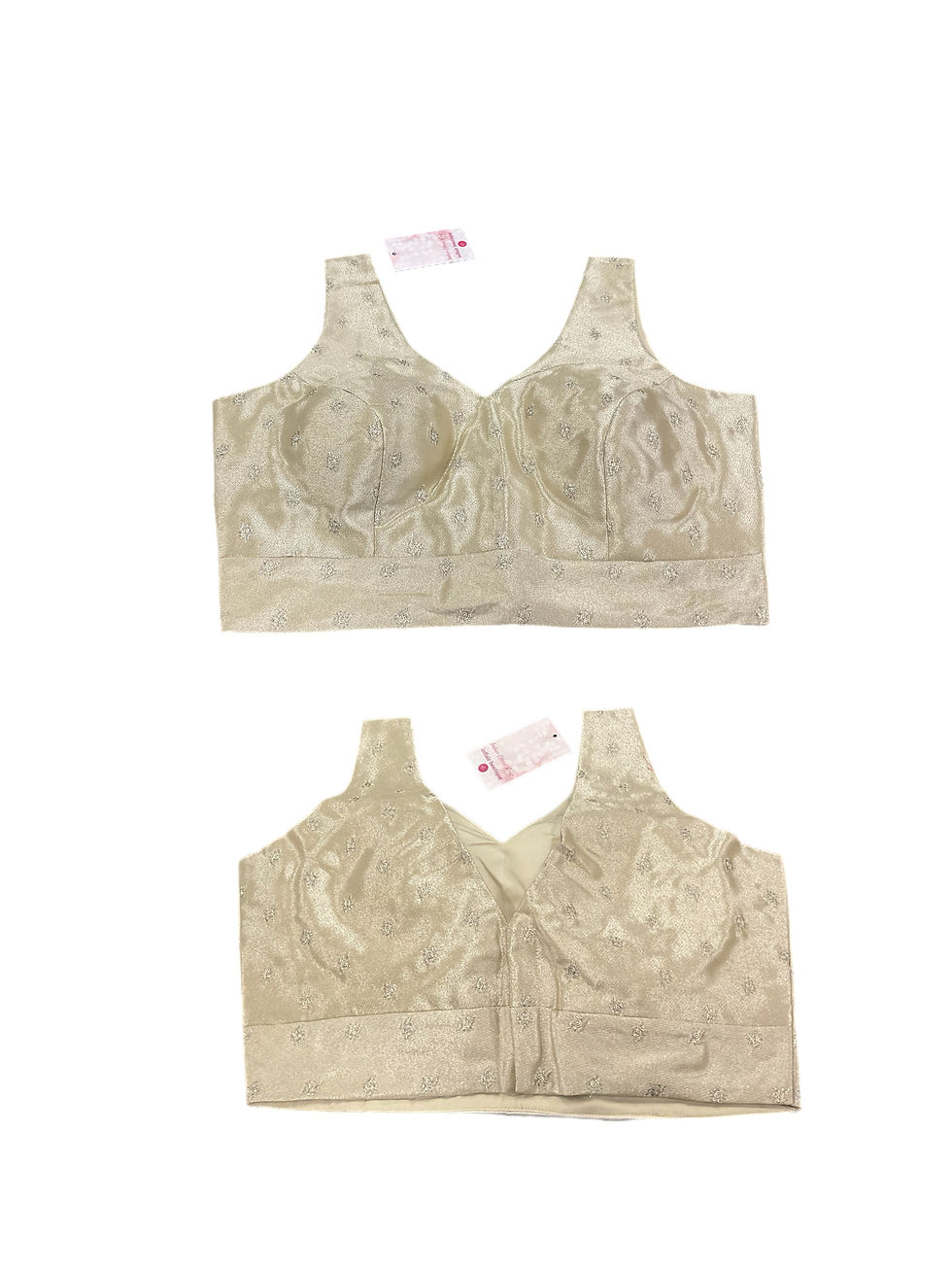 Thumbnail: Pretty Light Golden Tissue Silk Embroidered Blouse