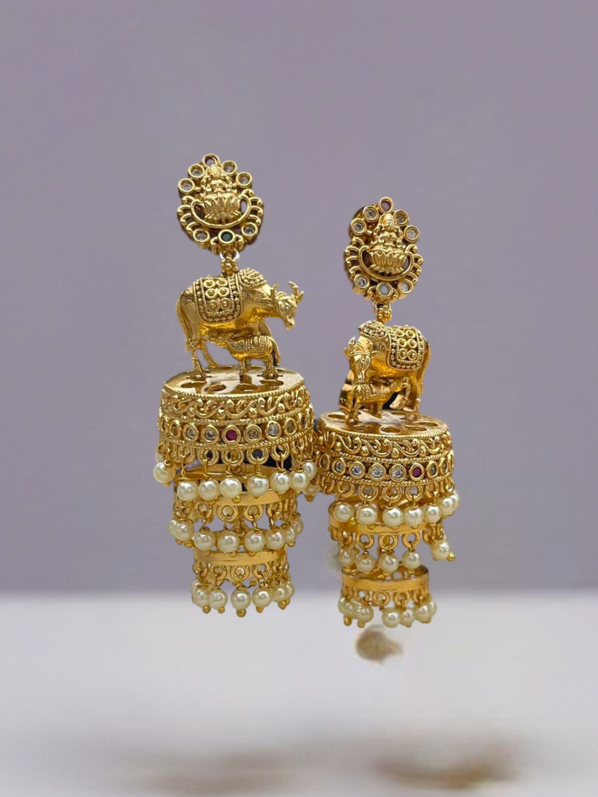 Stunning AD Stones Layered Jhumka Earring