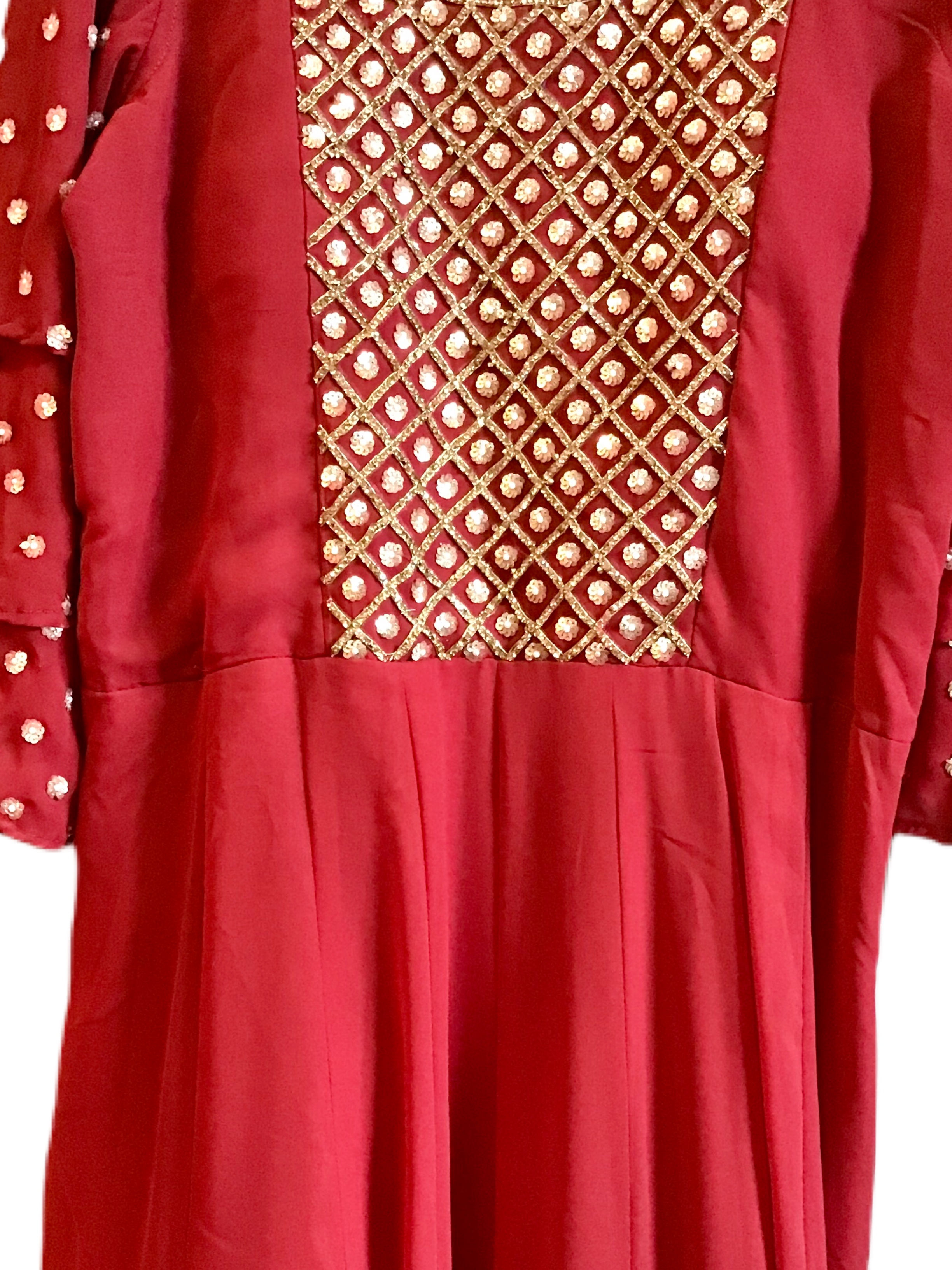 Beautiful Red Abaya Style Salwar Suit