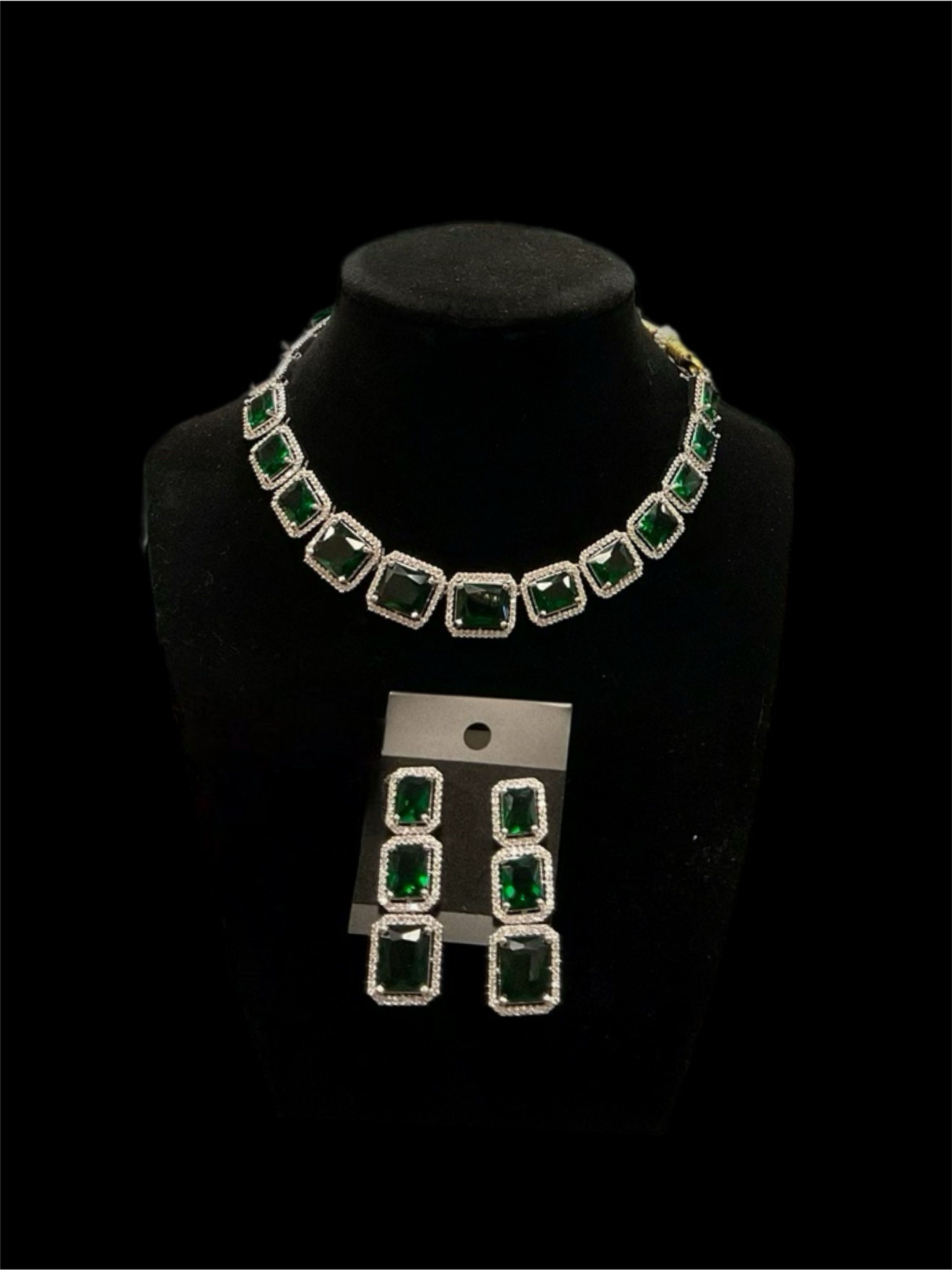 Beautiful Green AD Stones Choker Necklace