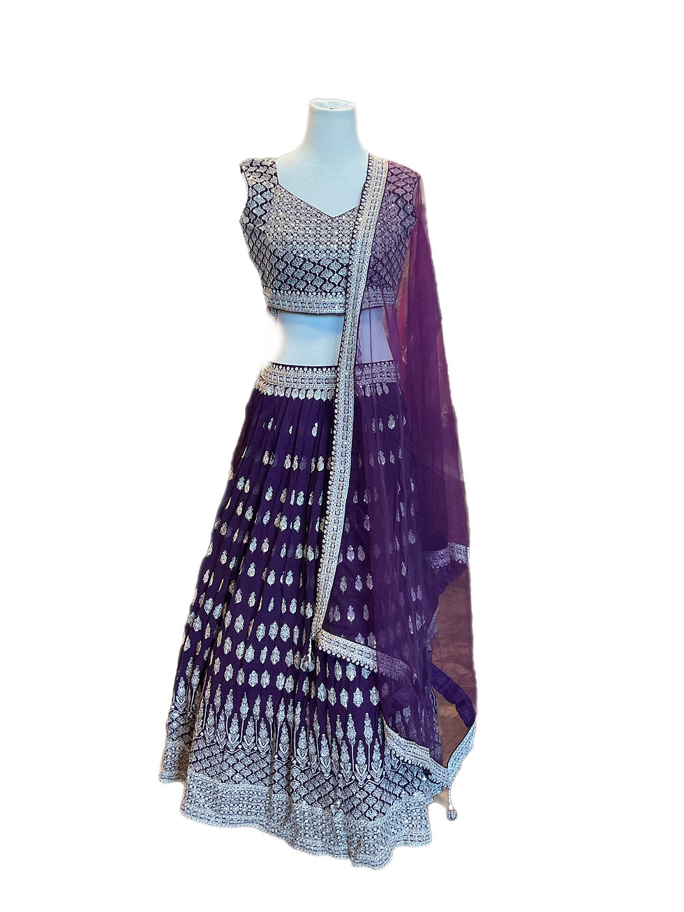Trendy Purple Embroidered Lehanga Choli for Women