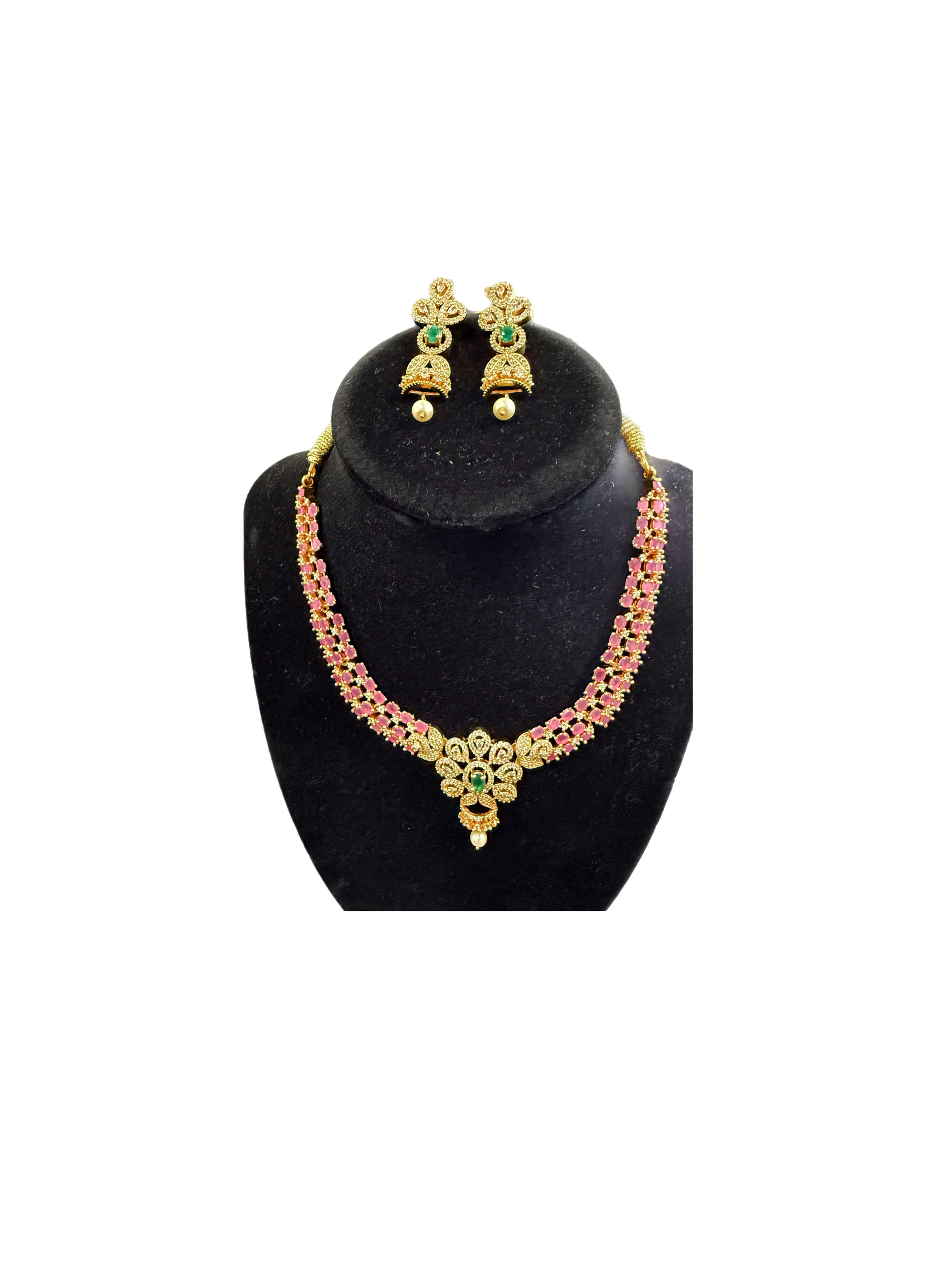 Pretty Premium Quality Necklace Set in Pink