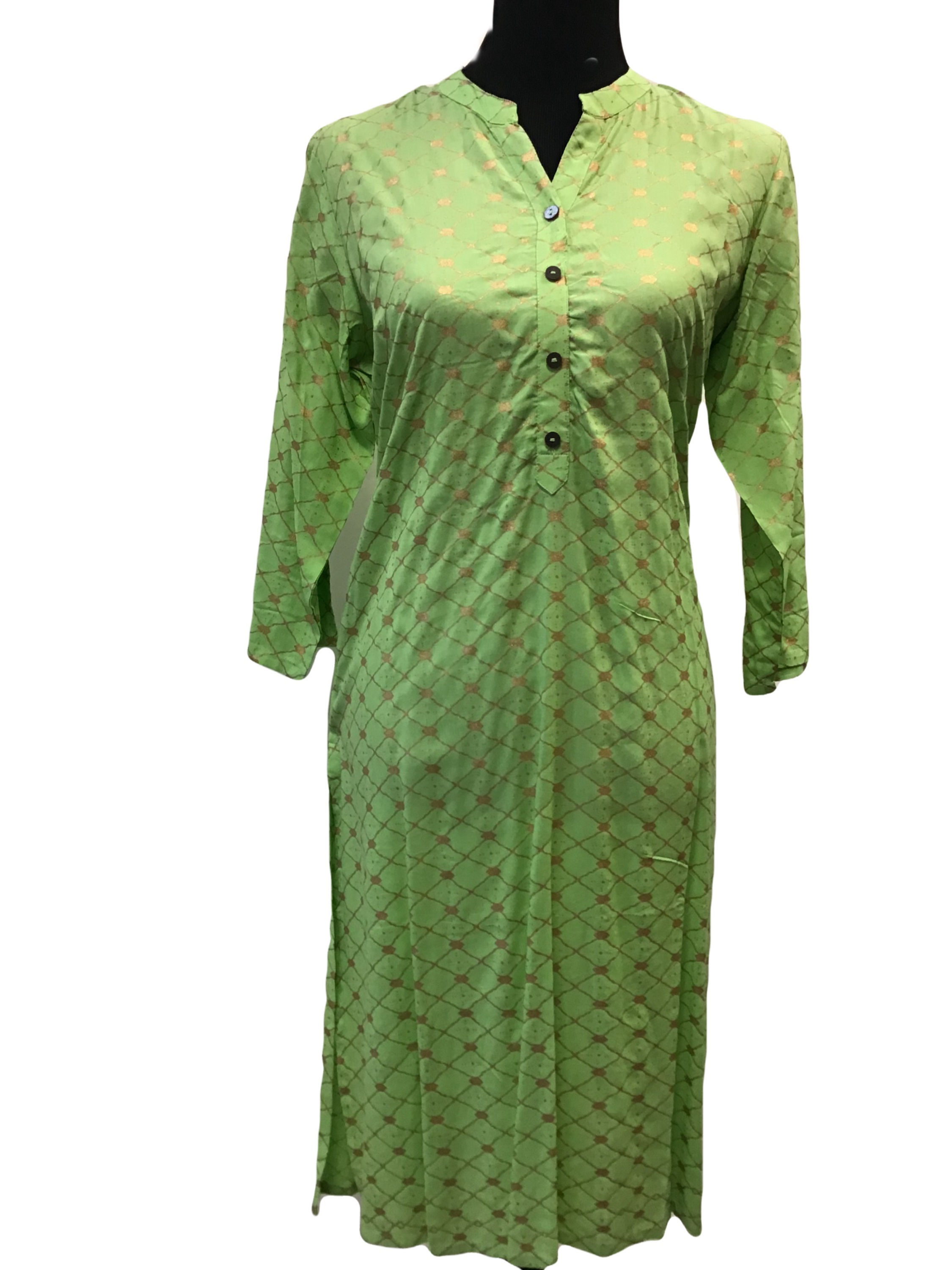 Rayon Straight Kurti Green