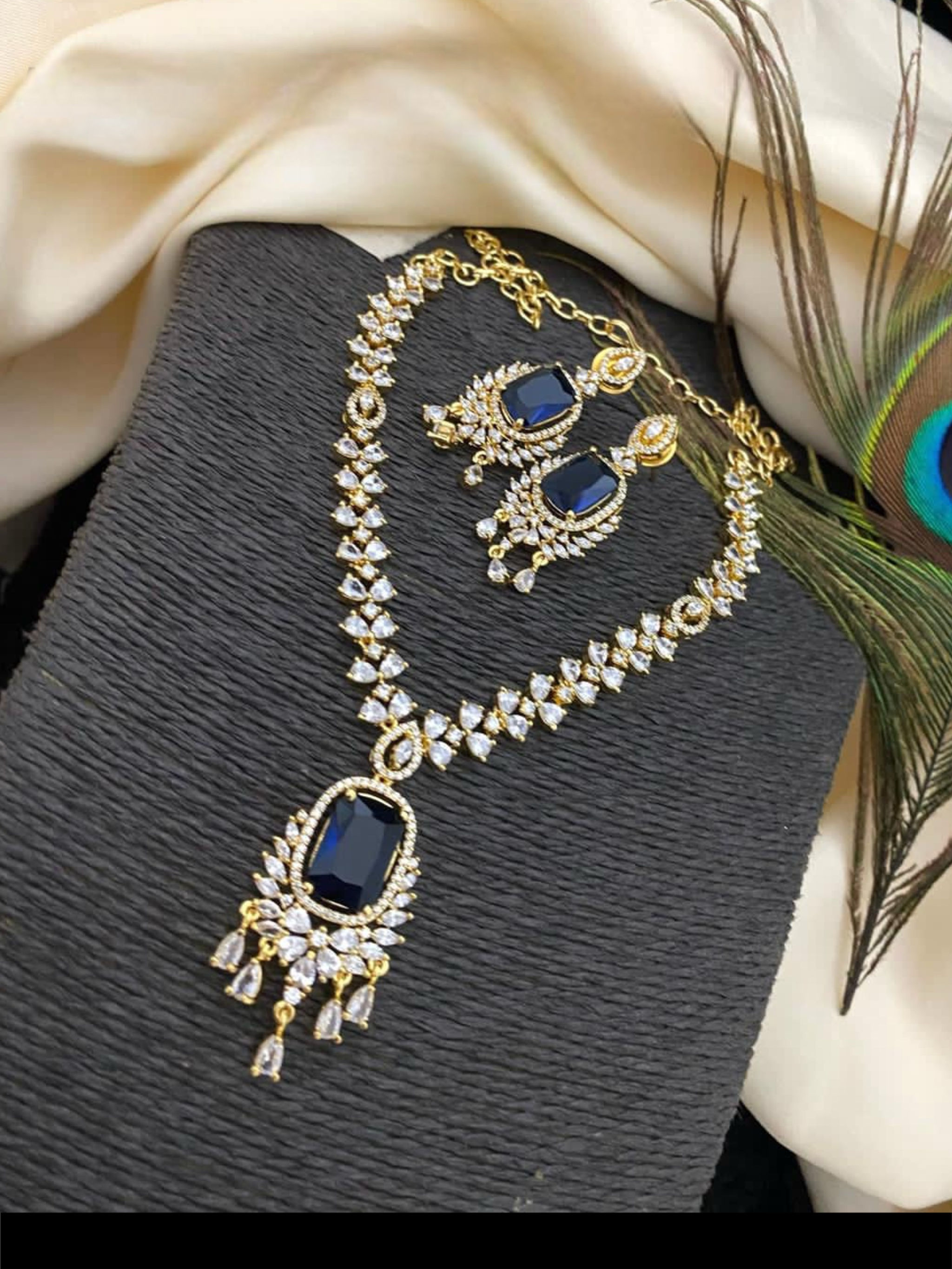 Gorgeous Premium Quality Matt AD Stones Necklace