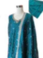 Thumbnail: Woven Silk Plus Size Blue Anarkali Plazzo Suit With Dupatta For Women