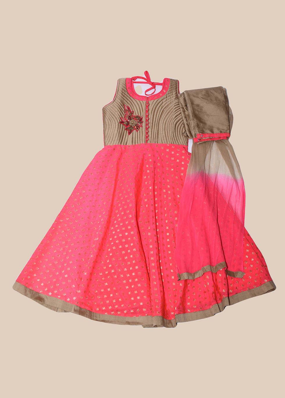 Girls Pink Abaya style Suit