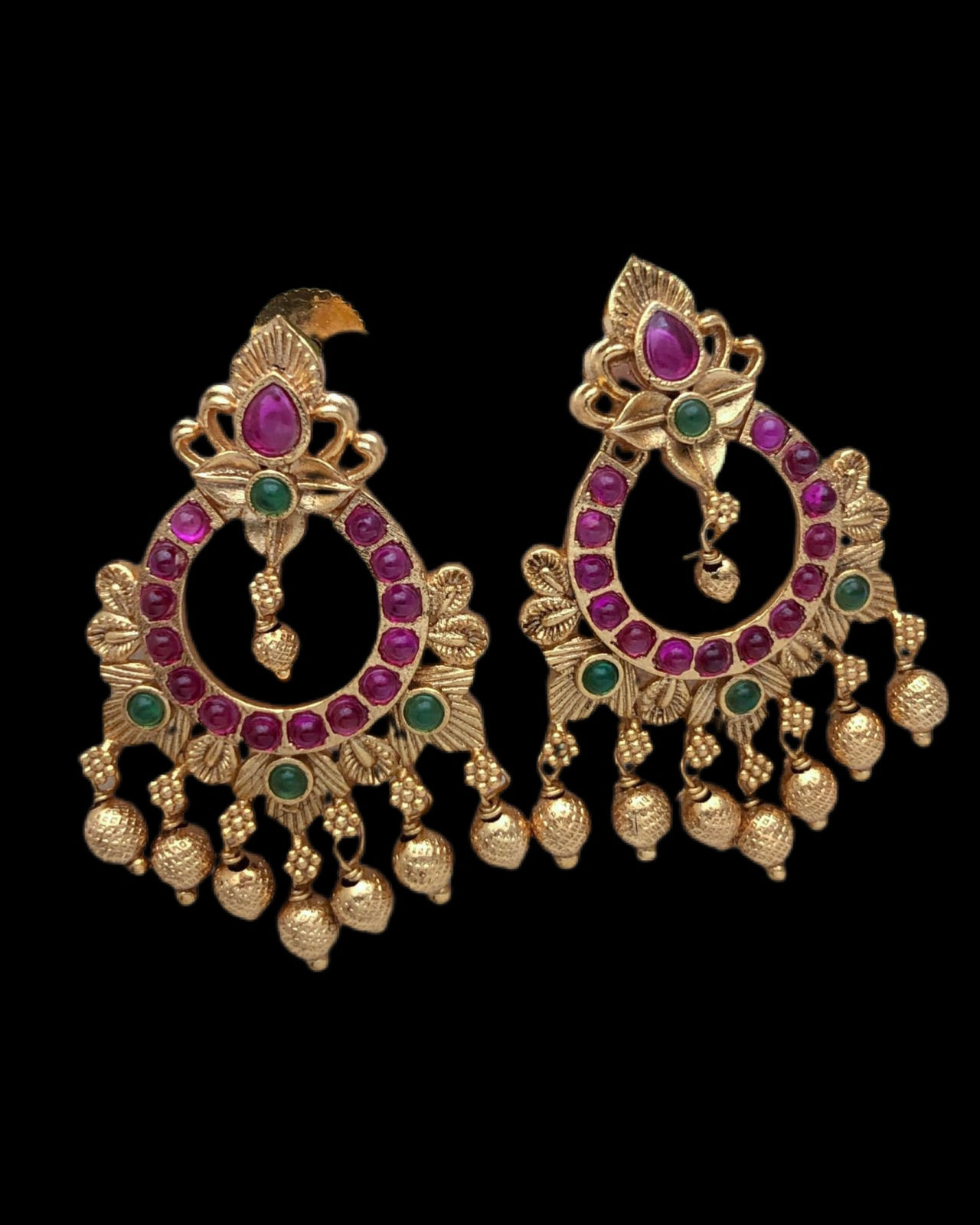 Beautiful Pink Kemp Stones Chandelier Earring