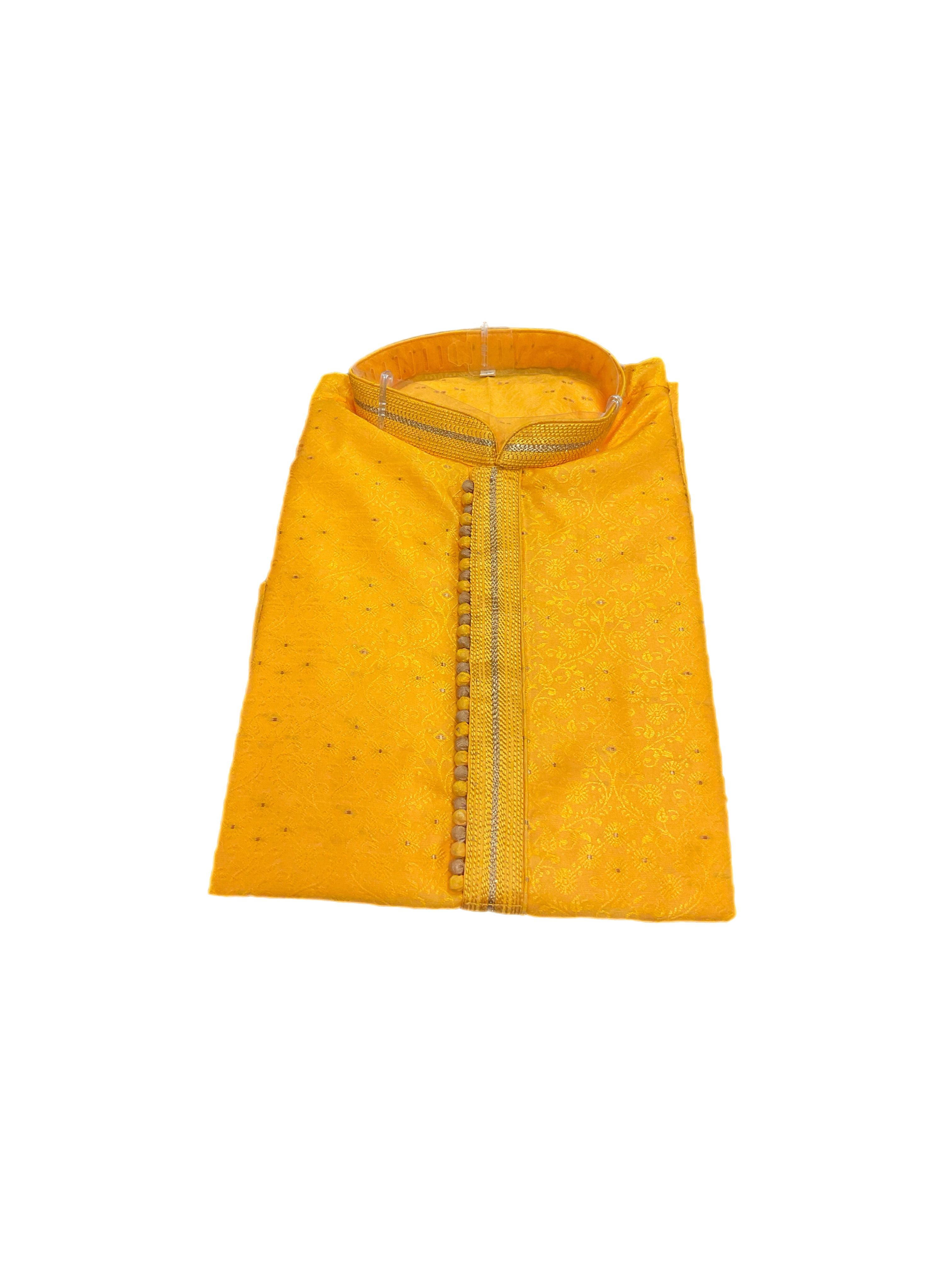 Enchanting Yellow Silk Kurta Set for Men